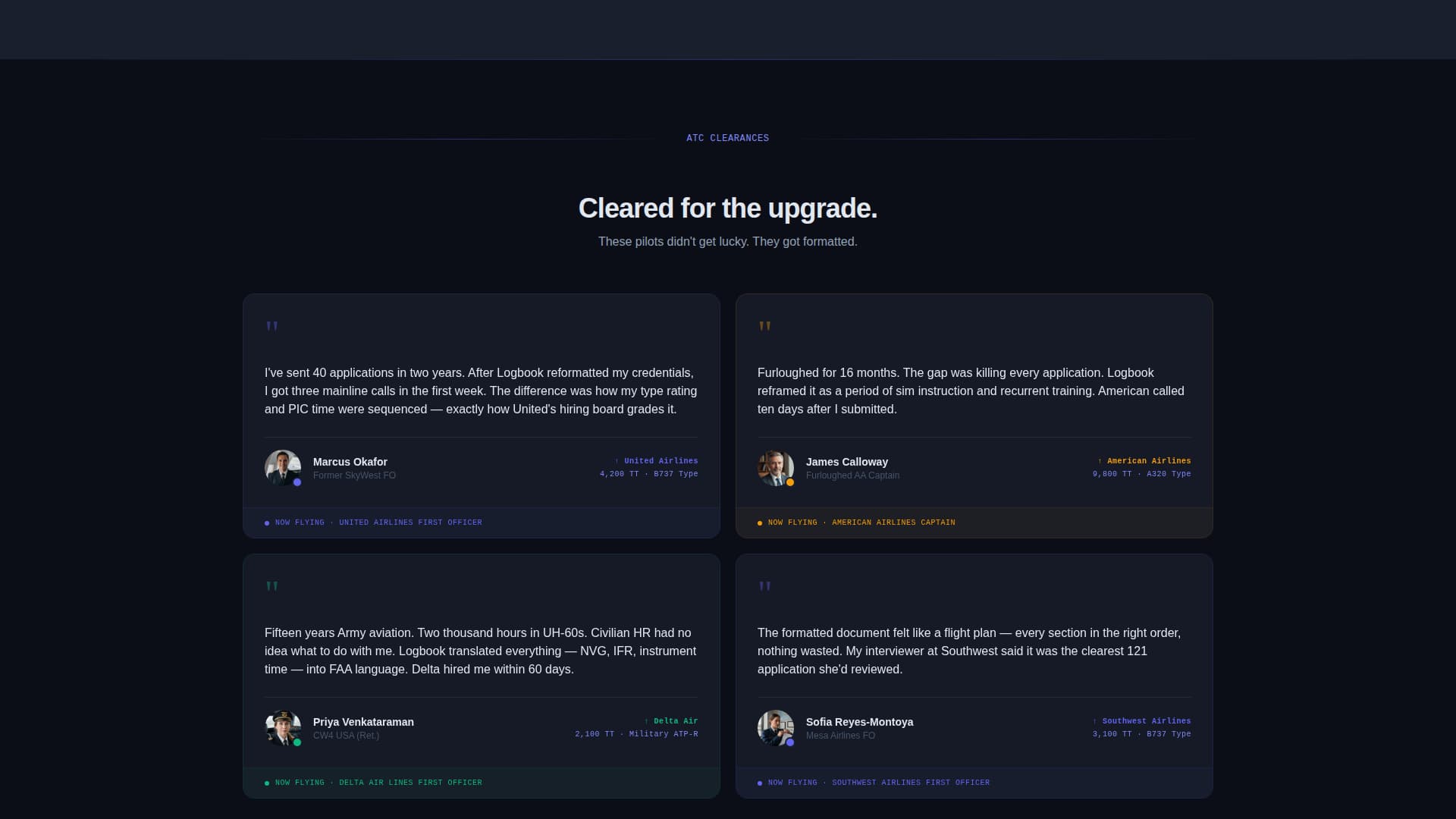 Logbook - Precision Pilot Landing Page Template