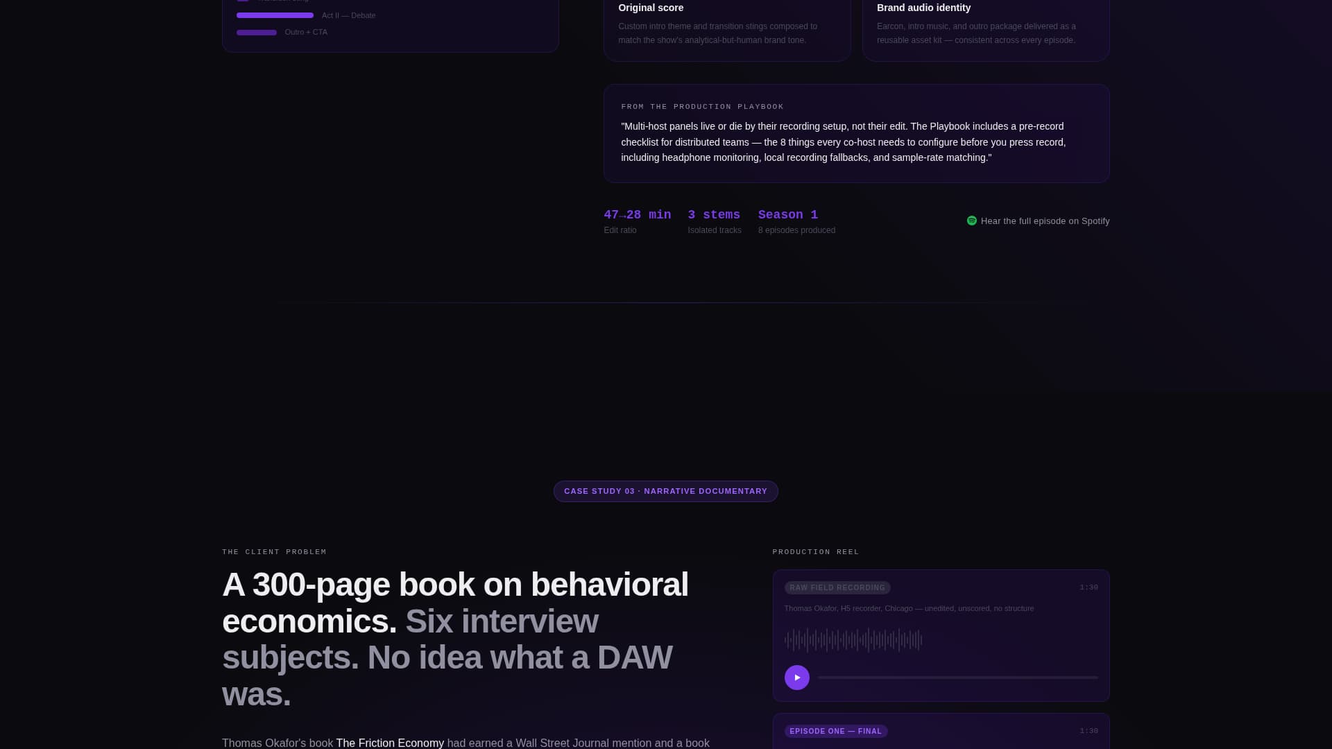Podcast Producer Portfolio Template — Audio Showcase