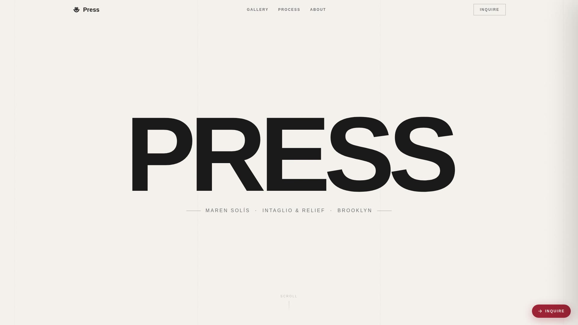 Press - Striking Printmaker Landing Page Template