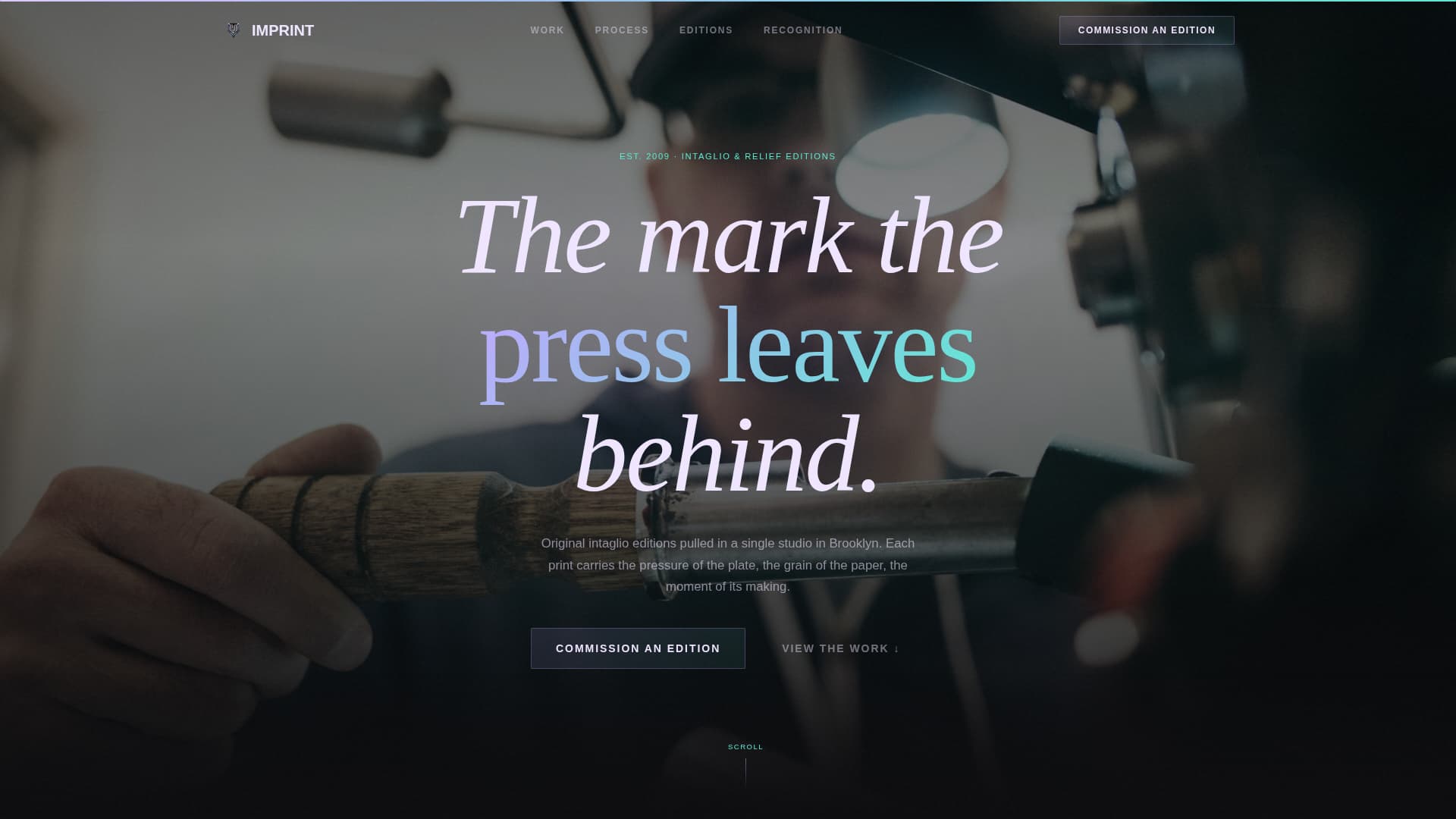 Printmaker Portfolio Specialist Portfolio Website Template