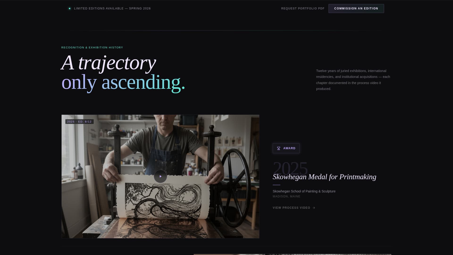 Printmaker Portfolio Specialist Portfolio Website Template