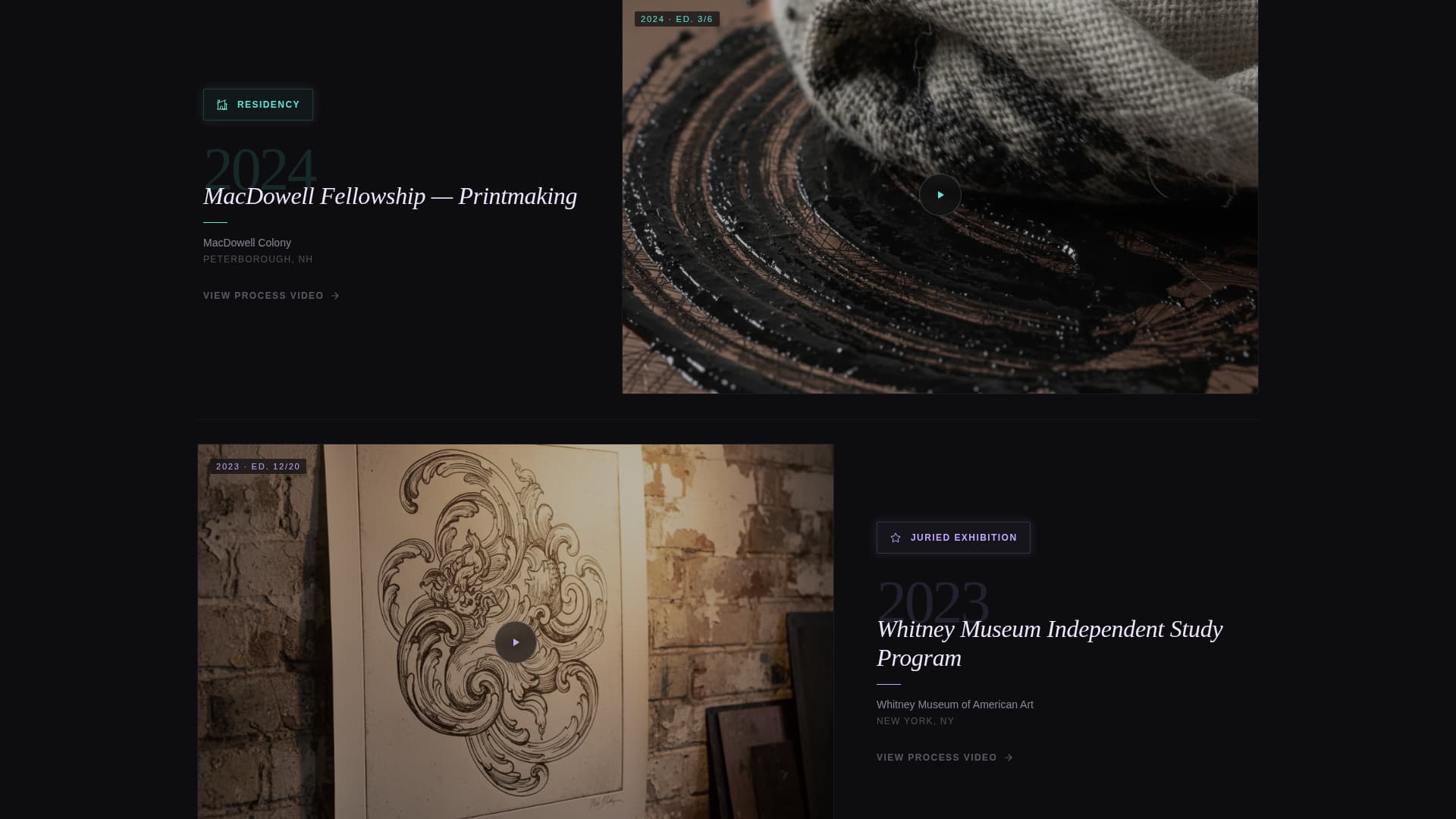 Printmaker Portfolio Specialist Portfolio Website Template