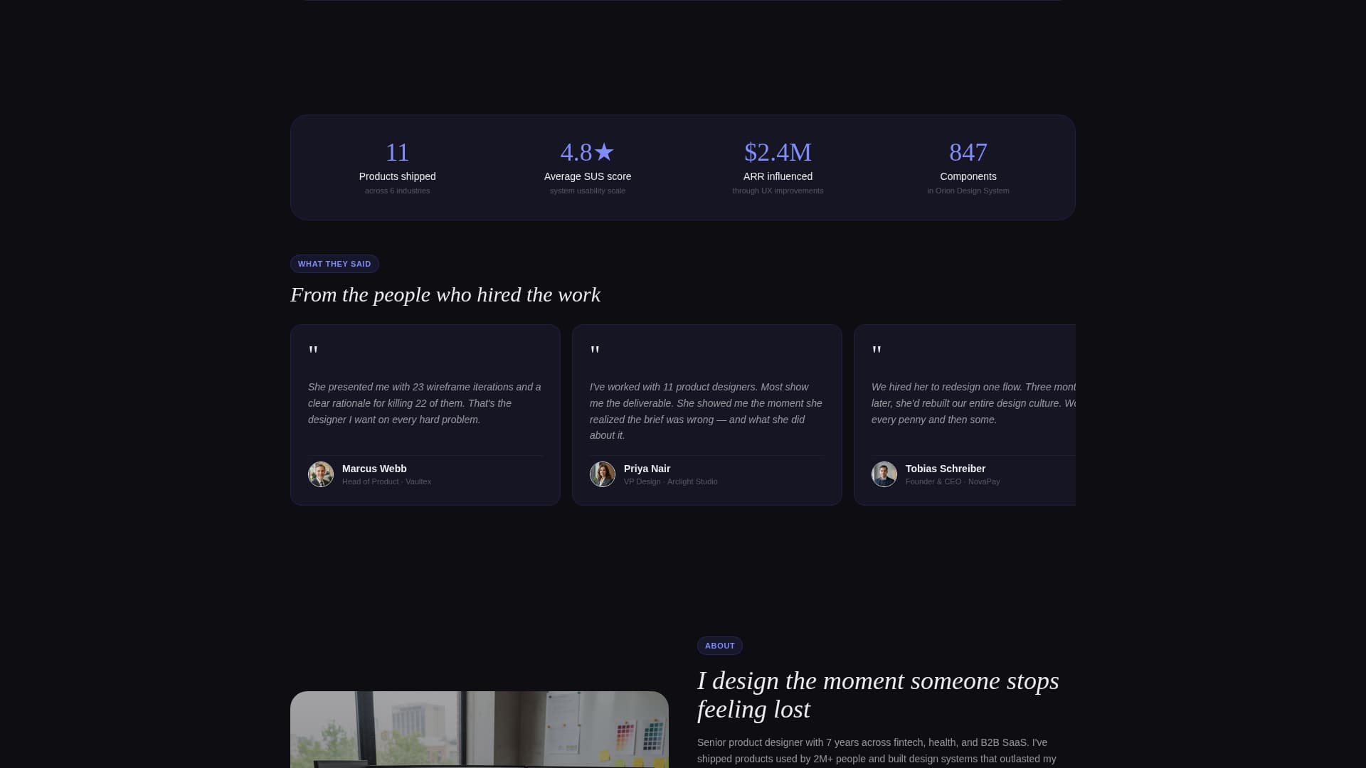Product Designer Portfolio Portfolio Website Template