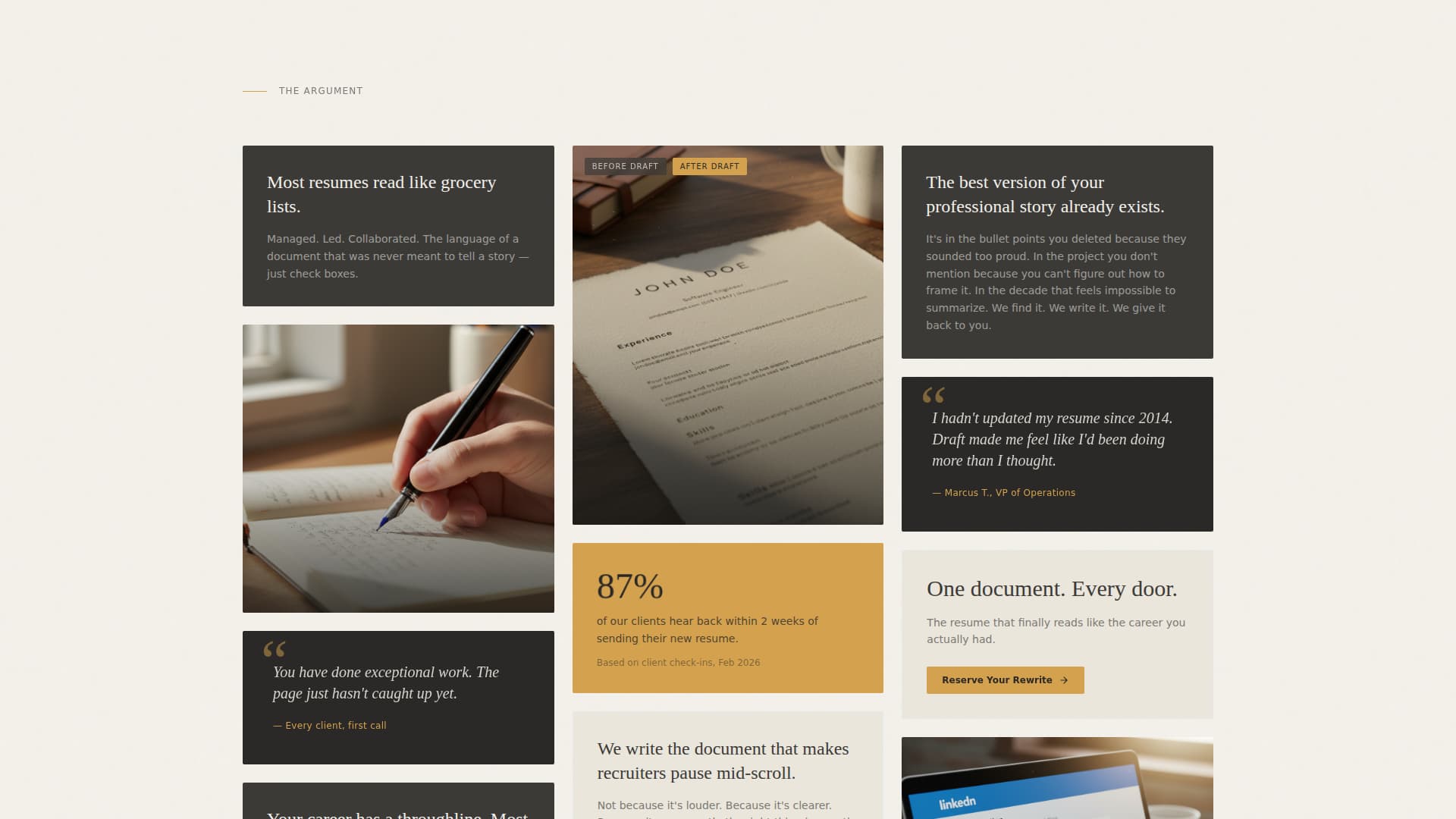 Draft - Compelling Resume Landing Page Template