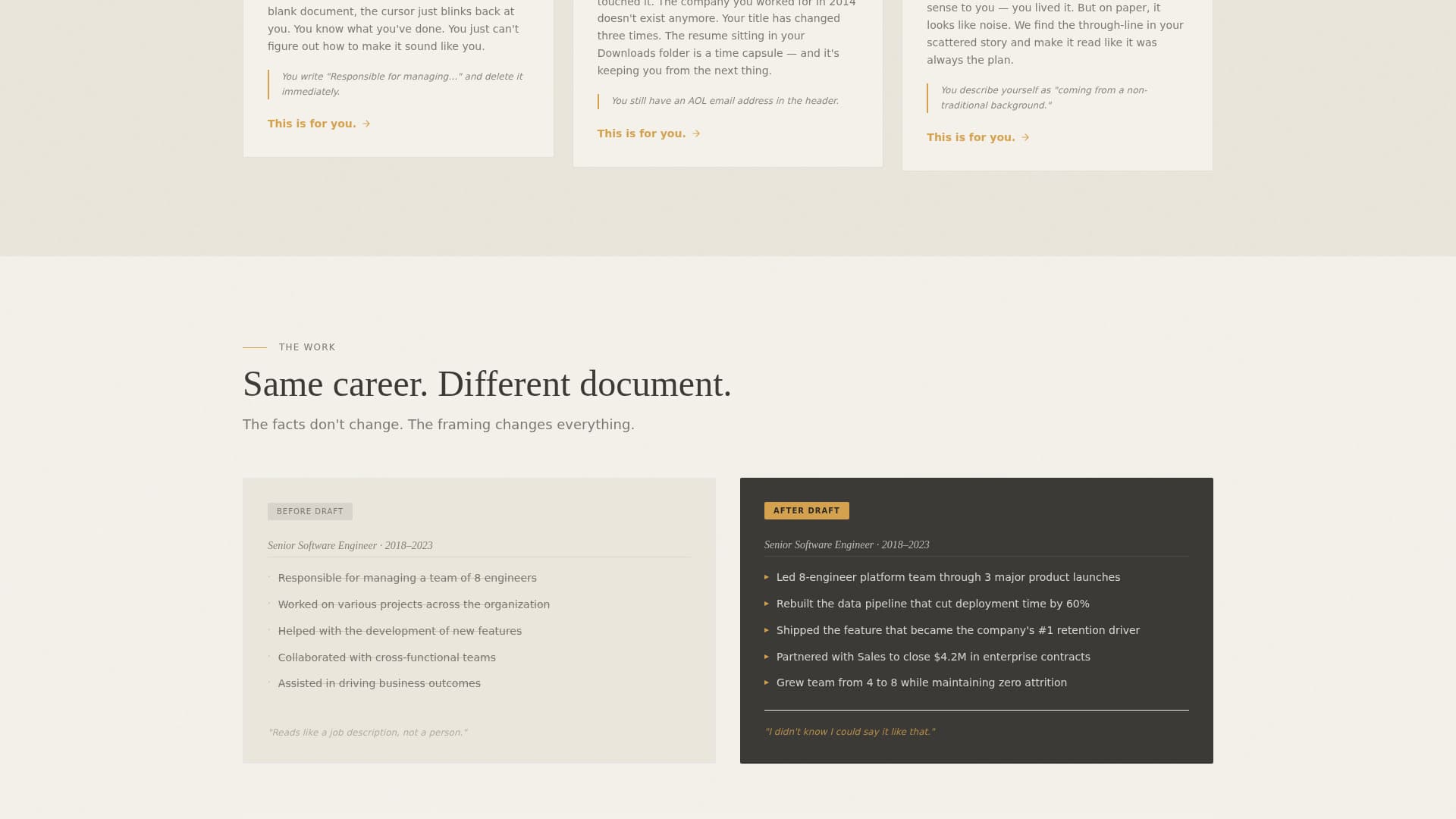 Draft - Compelling Resume Landing Page Template