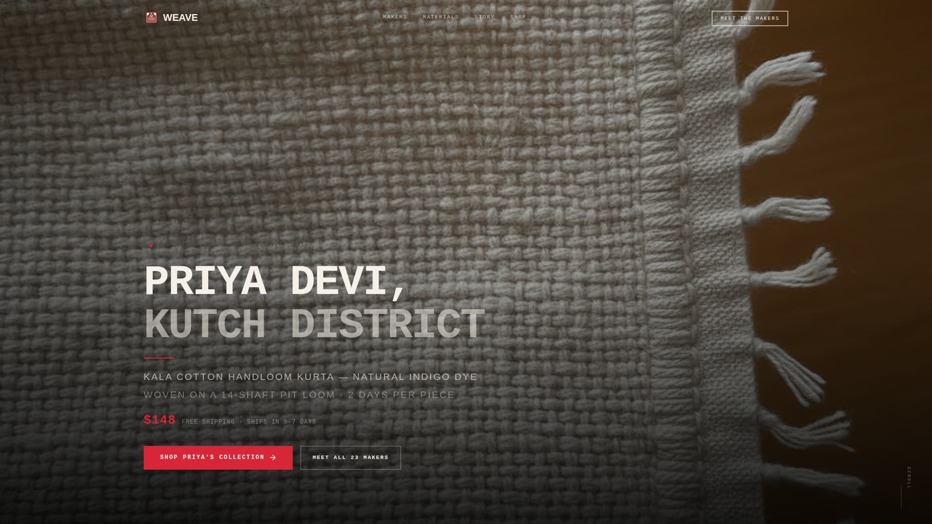 Weave - Bold Fairtrade Landing Page Template