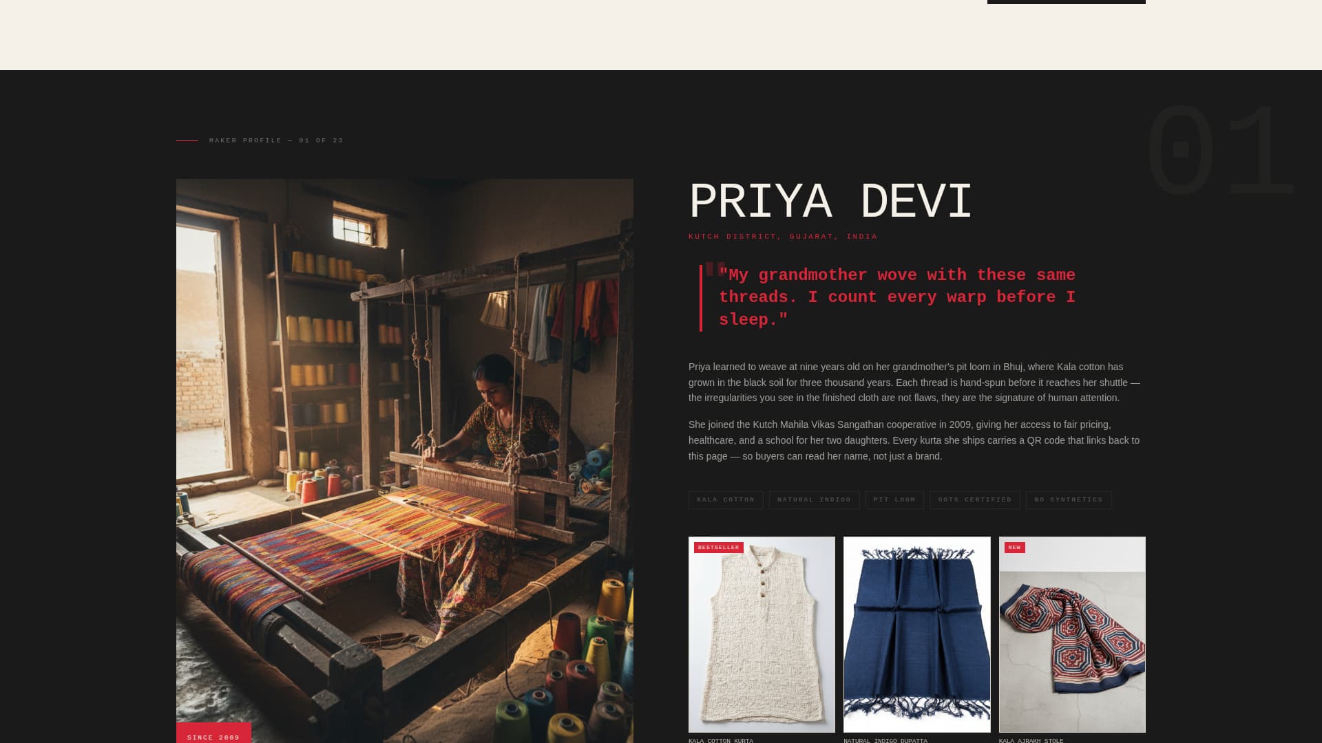 Weave - Bold Fairtrade Landing Page Template