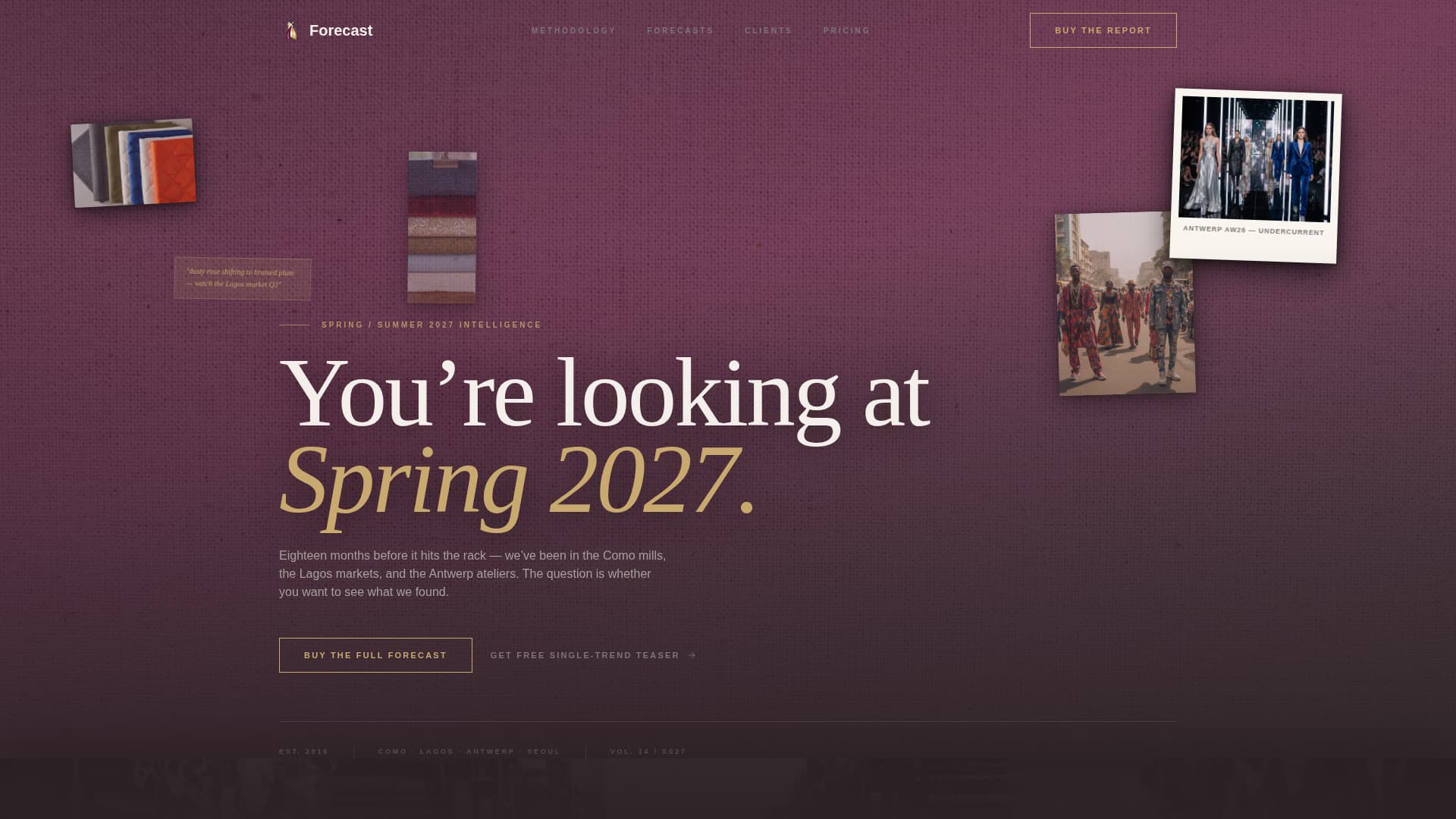 Forecast - Cinematic Trendforecasting Landing Page Template