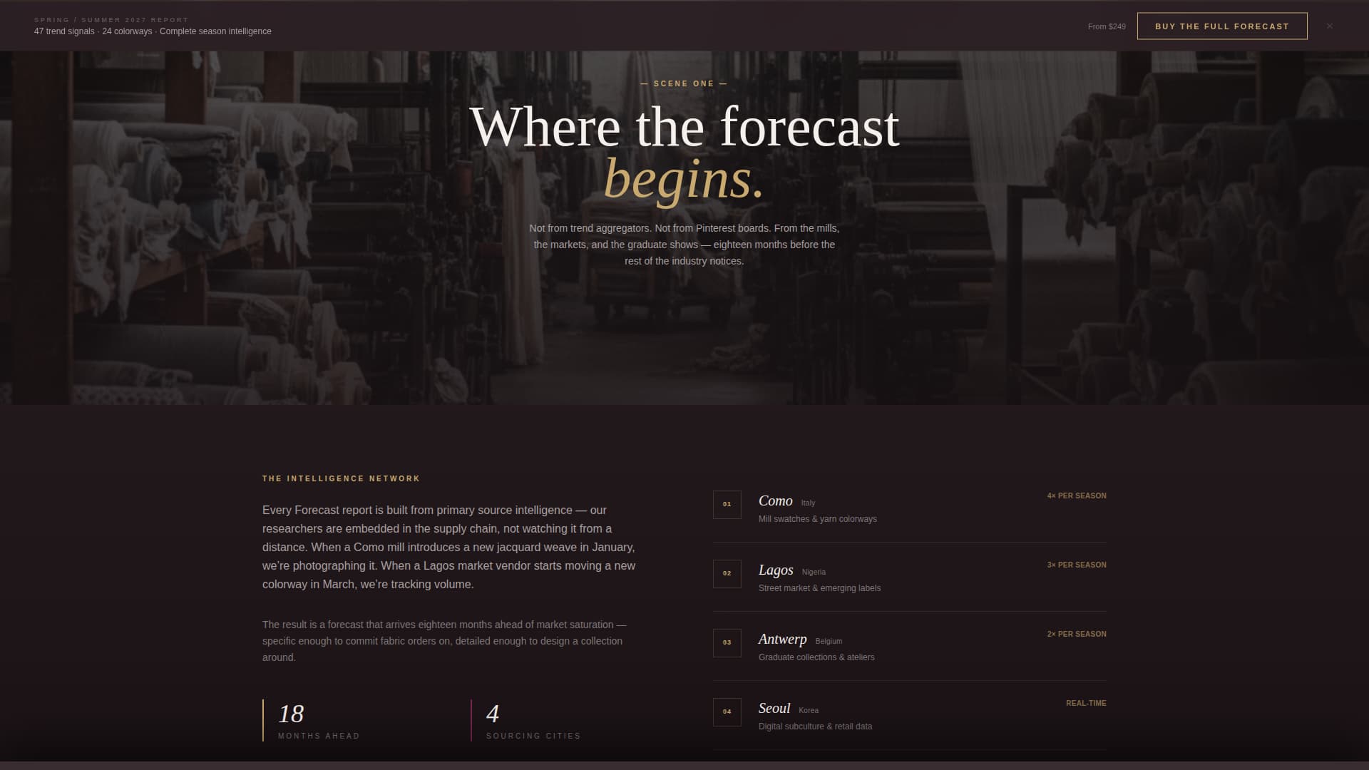 Forecast - Cinematic Trendforecasting Landing Page Template