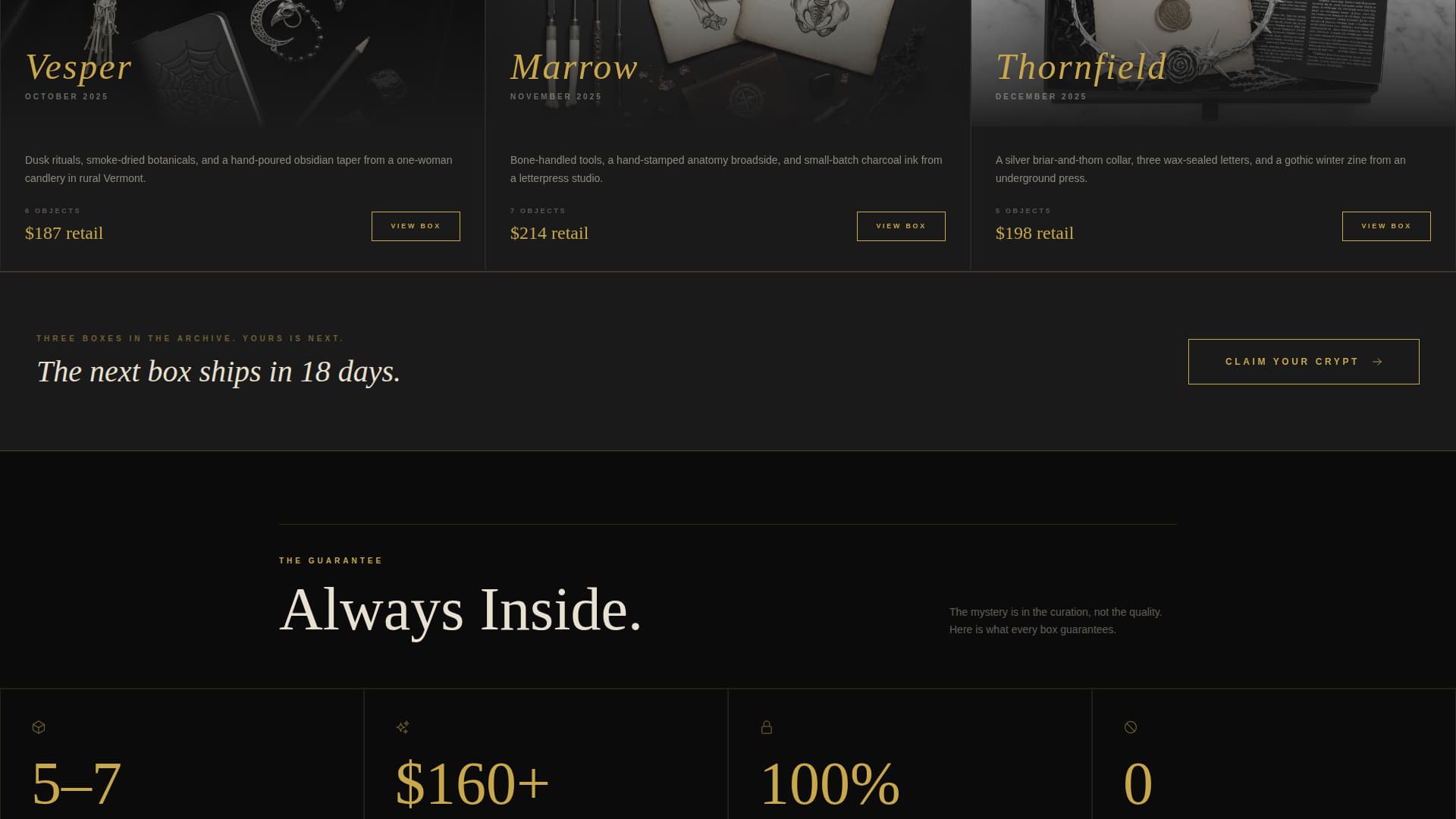 Crypt - Dark Gothic Landing Page Template