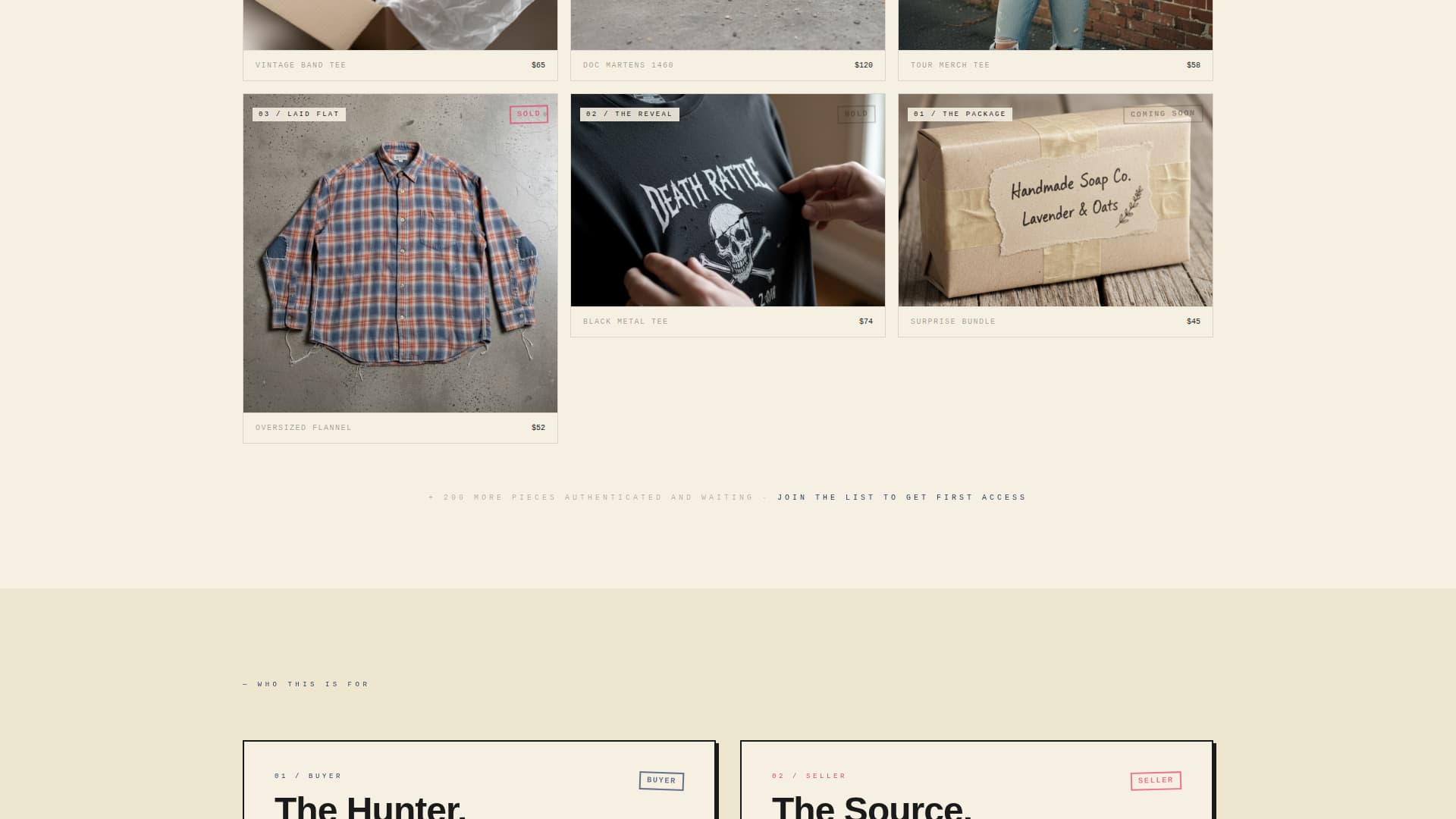 Thrift - Authentic Grungeresale Landing Page Template