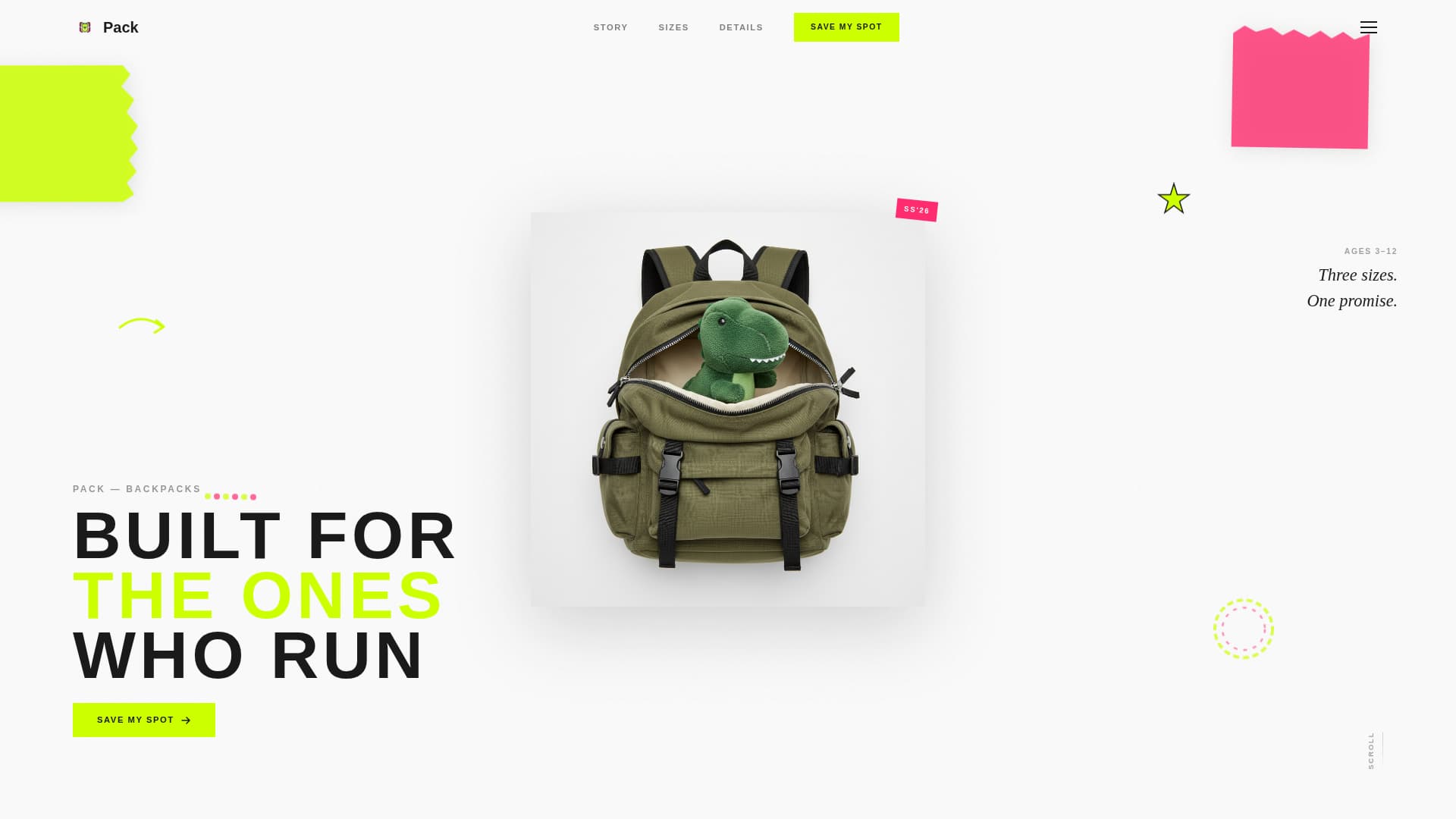 Pack - Indestructible Kidsbackpack Landing Page Template