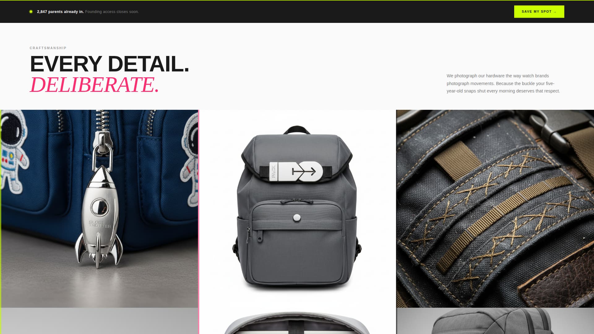 Pack - Indestructible Kidsbackpack Landing Page Template