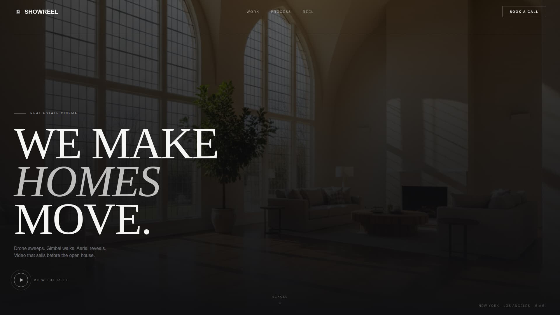 Showreel - Cinematic Realestate Landing Page Template