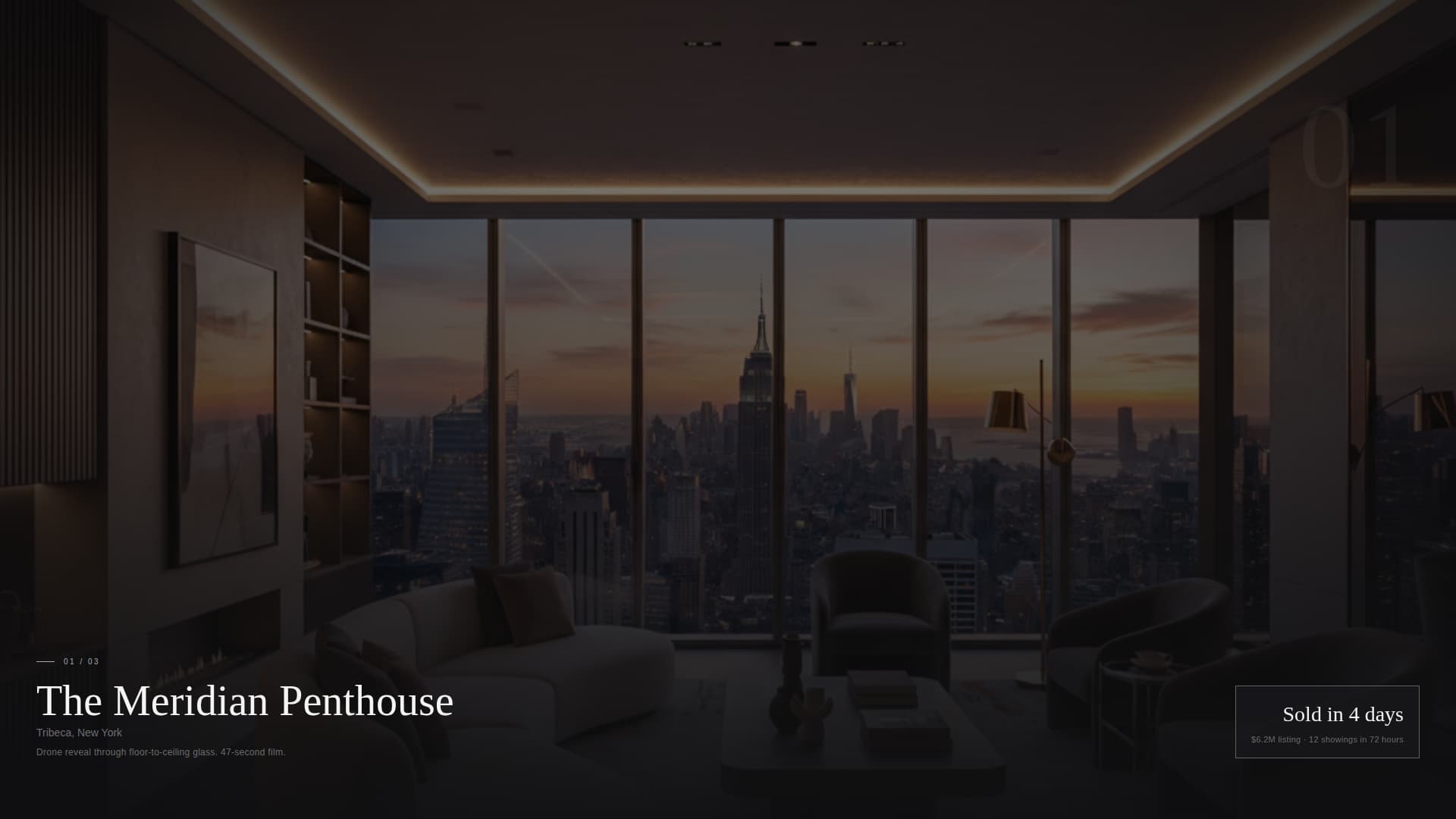 Showreel - Cinematic Realestate Landing Page Template