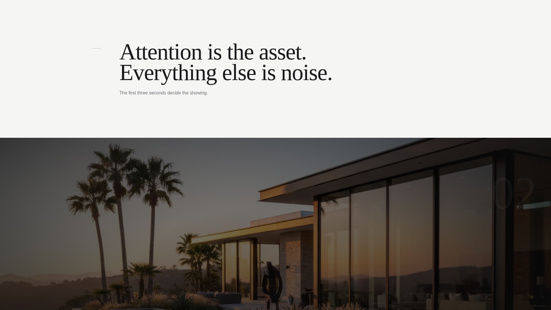 Showreel - Cinematic Realestate Landing Page Template