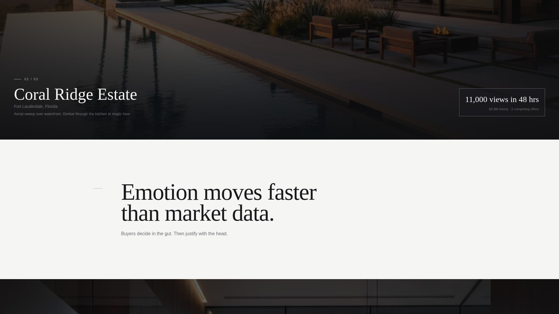 Showreel - Cinematic Realestate Landing Page Template