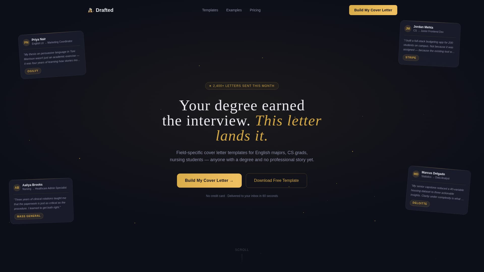 Drafted - Polished Graduate Landing Page Template