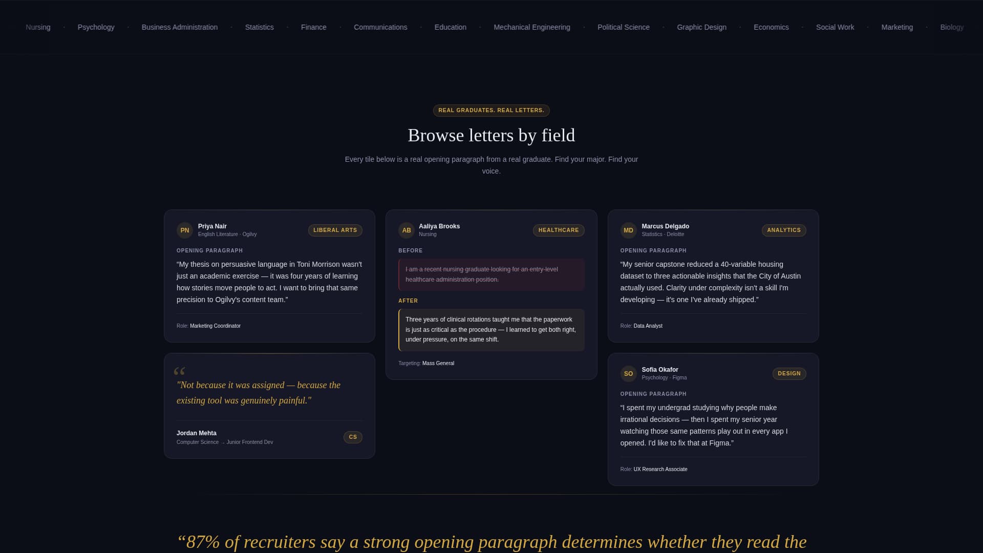 Drafted - Polished Graduate Landing Page Template