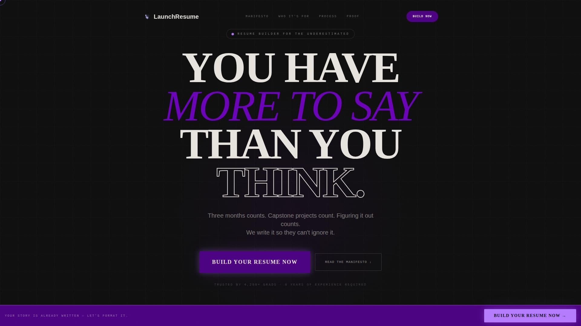 Launch - Bold Resume Landing Page Template