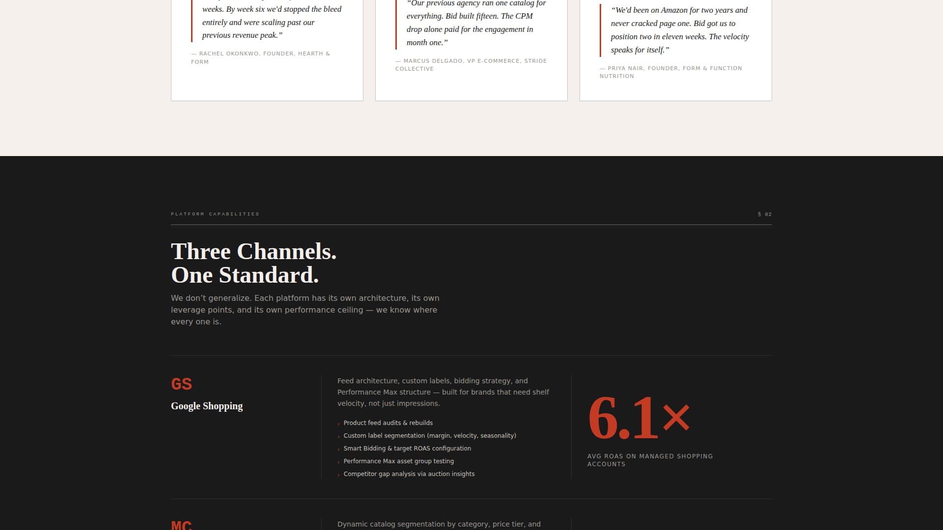 Bid - Proven Retail Landing Page Template