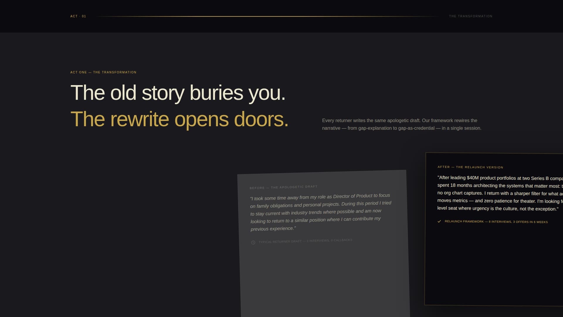Return - Modern Work Landing Page Template