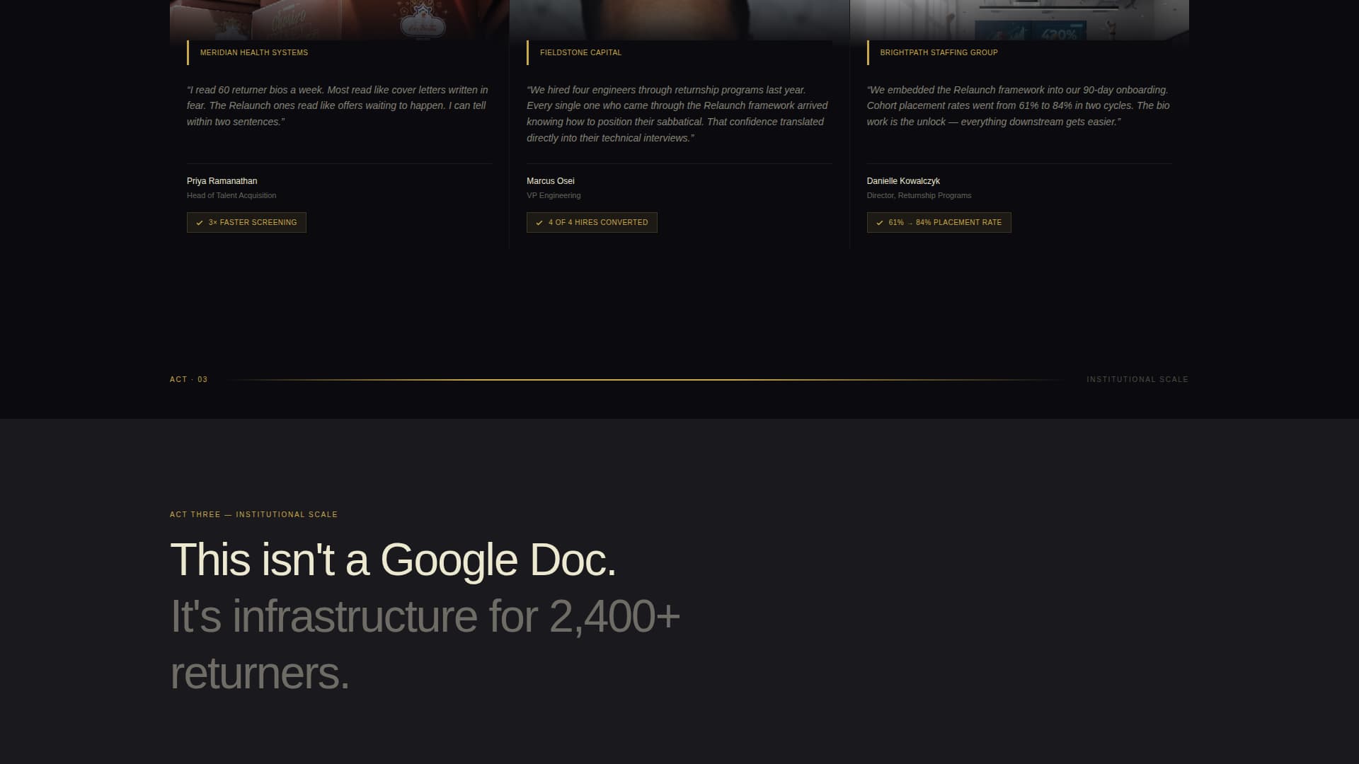 Return - Modern Work Landing Page Template
