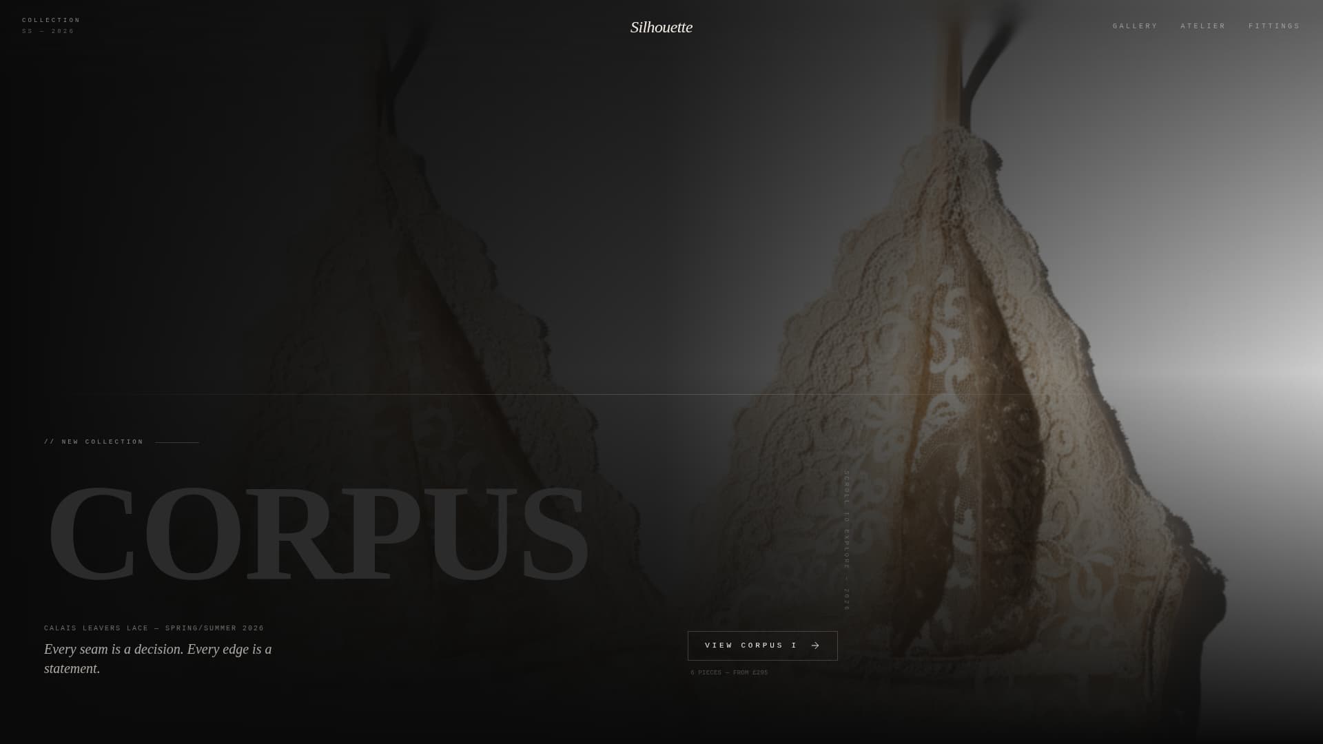 Silhouette - Sculptural Lingerie Landing Page Template