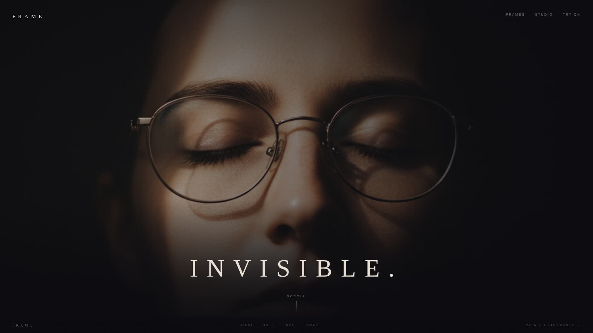 Frame - Invisible Eyewear Landing Page Template