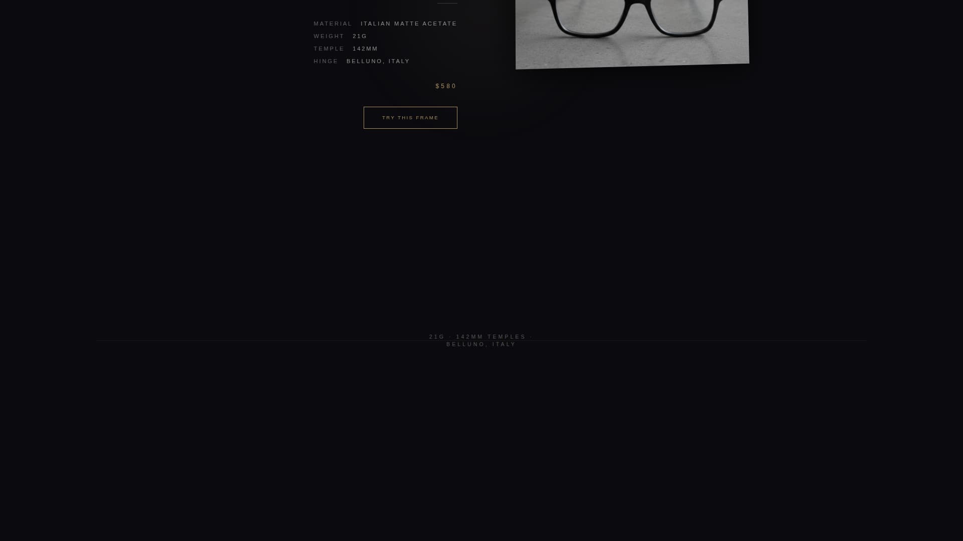 Frame - Invisible Eyewear Landing Page Template