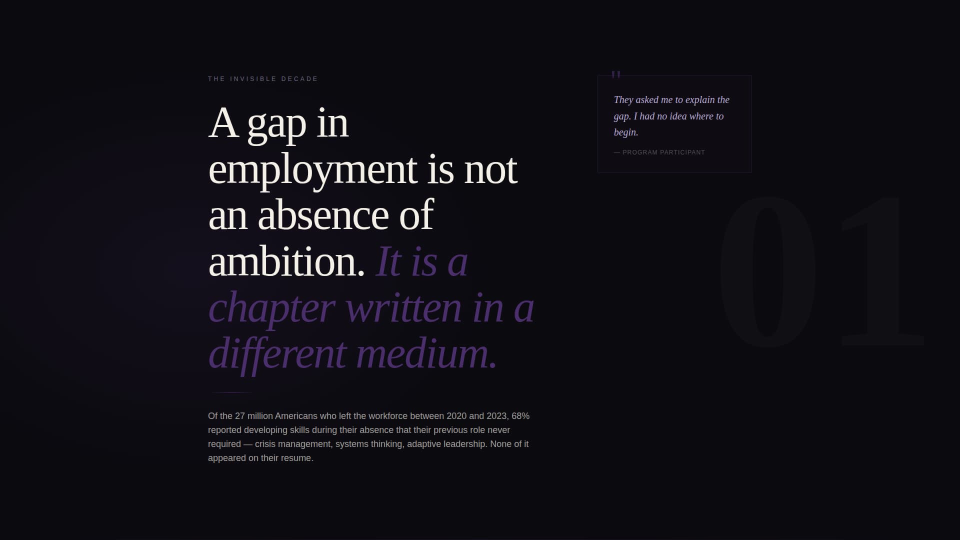 Reentry - Compelling Returntowork Landing Page Template