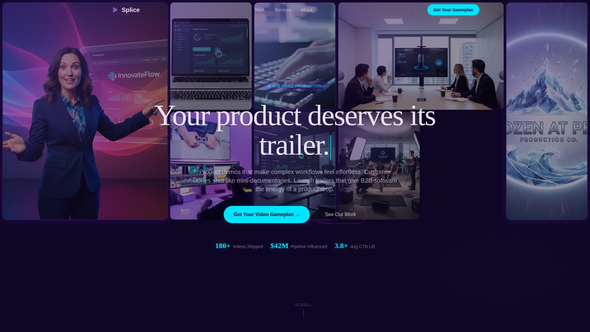 Splice - Cinematic SAAS Landing Page Template