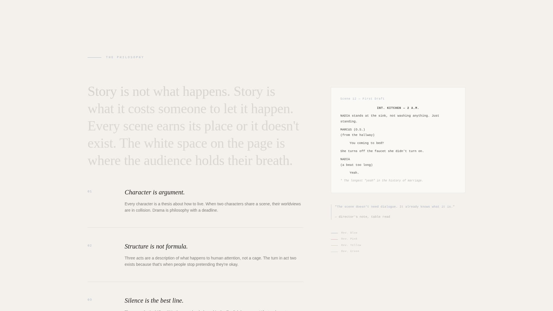 Draft - Cinematic Screenwriter Landing Page Template