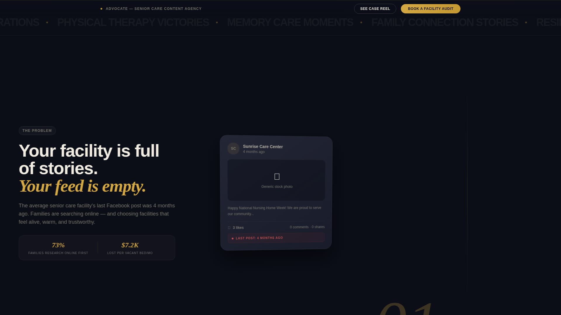 Advocate - Cinematic Seniorcare Landing Page Template