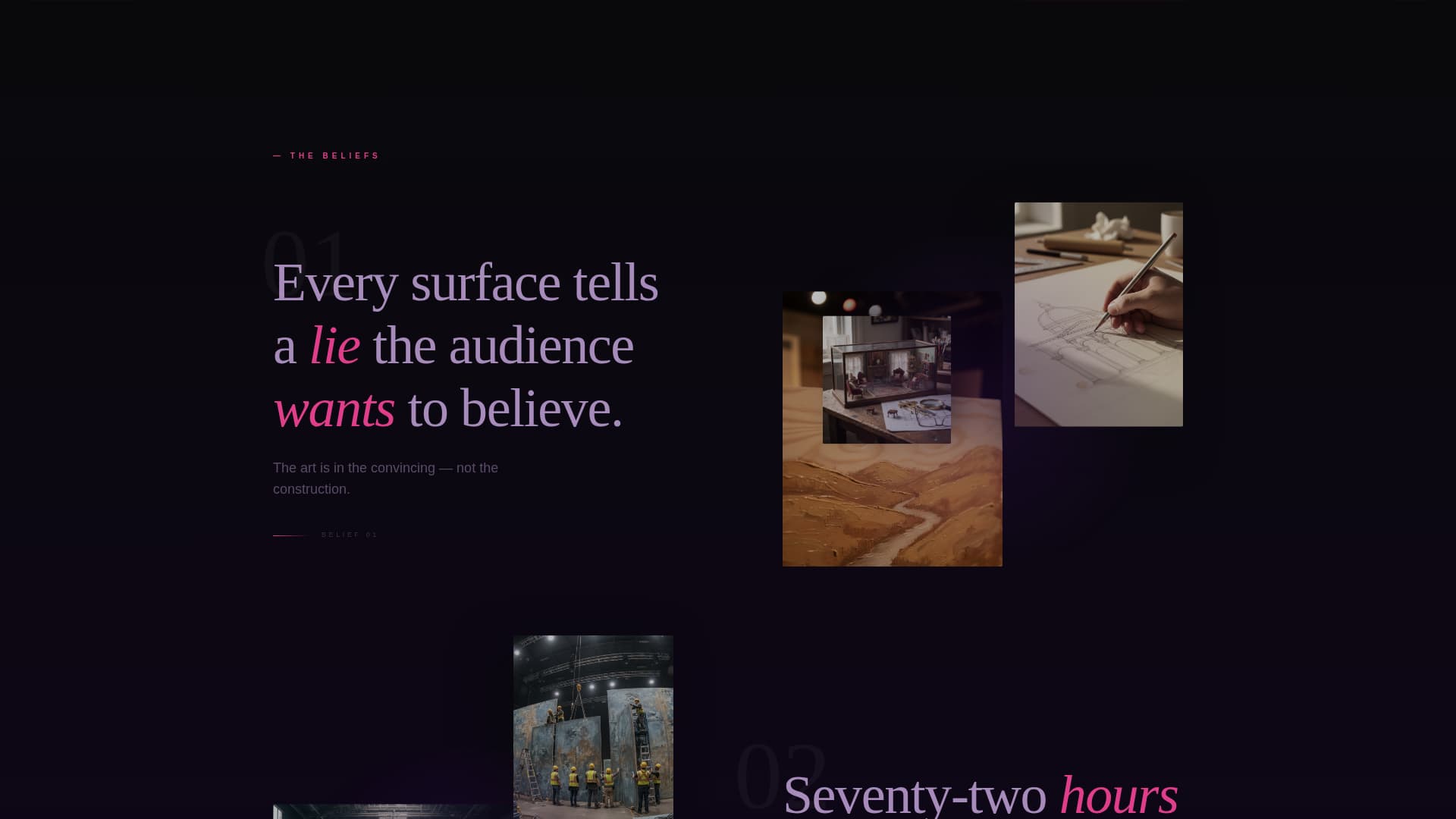 Setcraft - Immersive Setdesigner Landing Page Template
