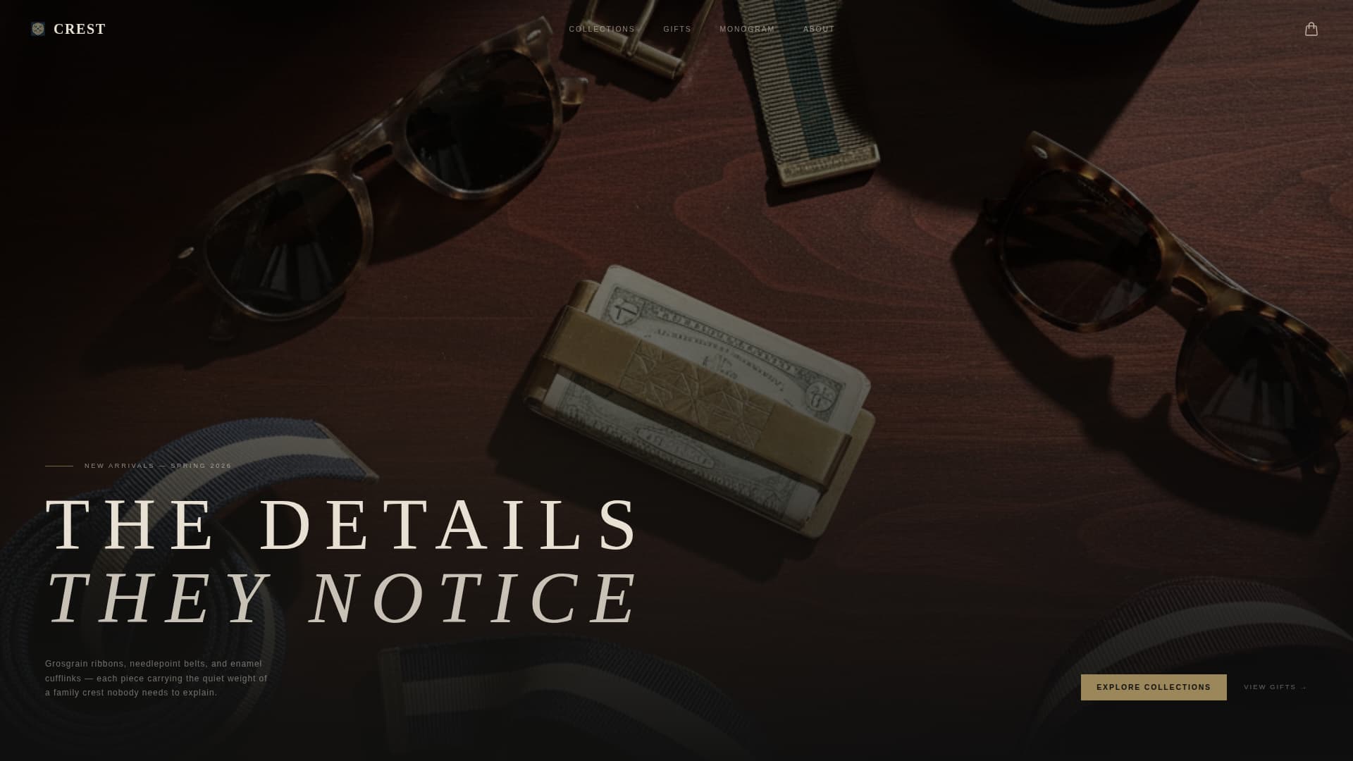 Crest - Refined Accessories Landing Page Template