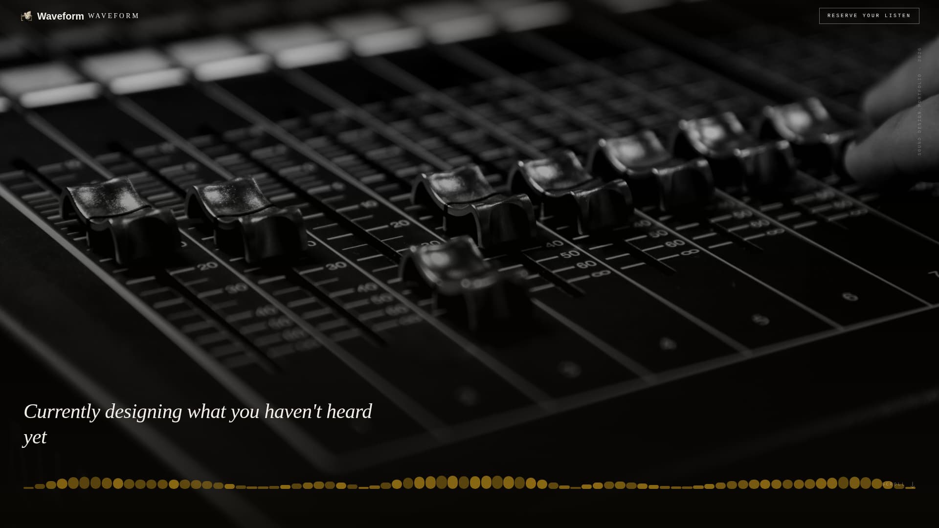 Sound Designer Portfolio Booking Website Template