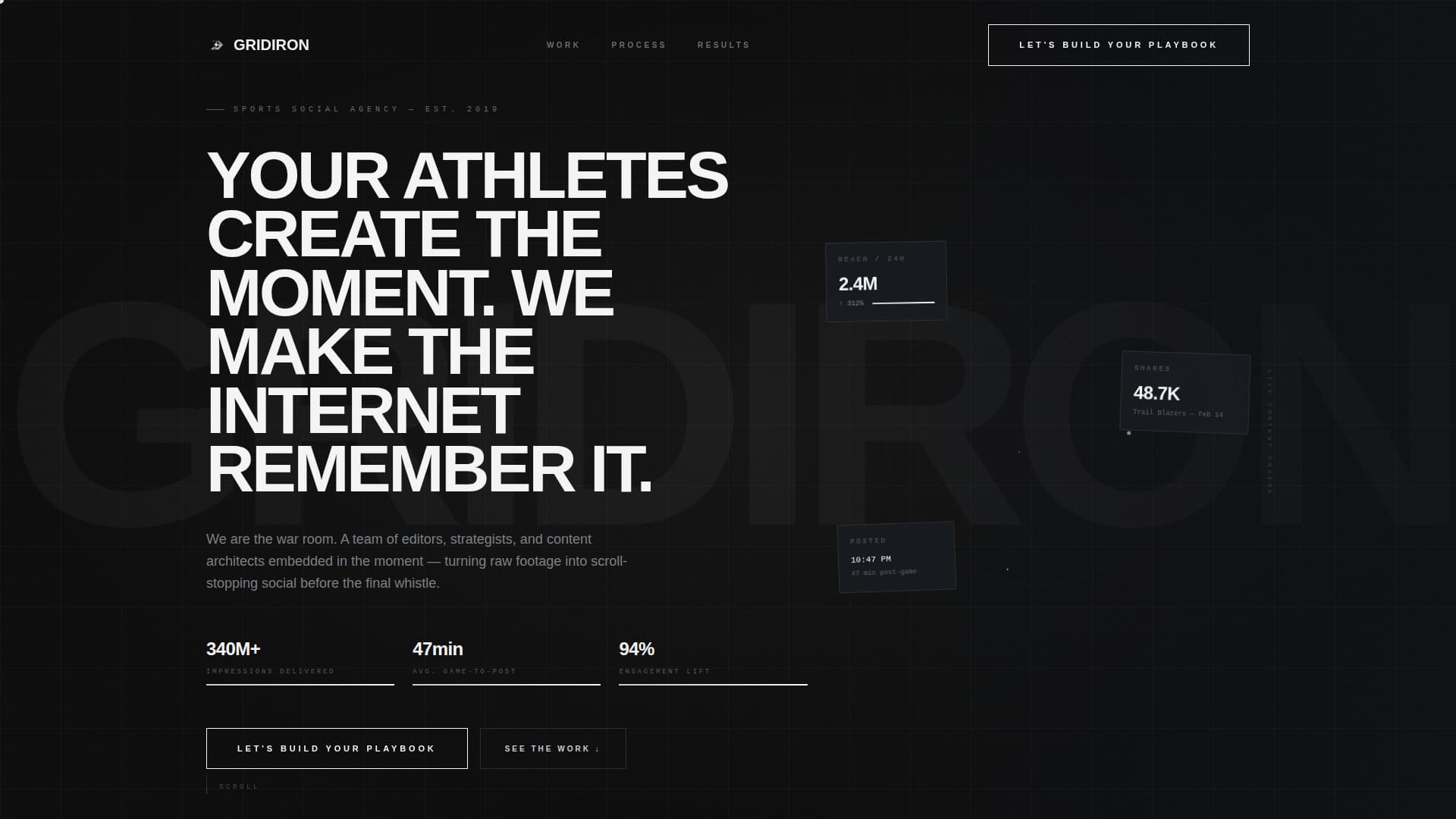 Gridiron - Powerful Sportsagency Landing Page Template