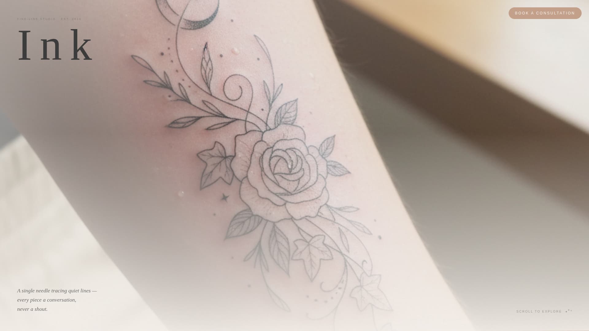 Ink - Elegant Tattoo Landing Page Template