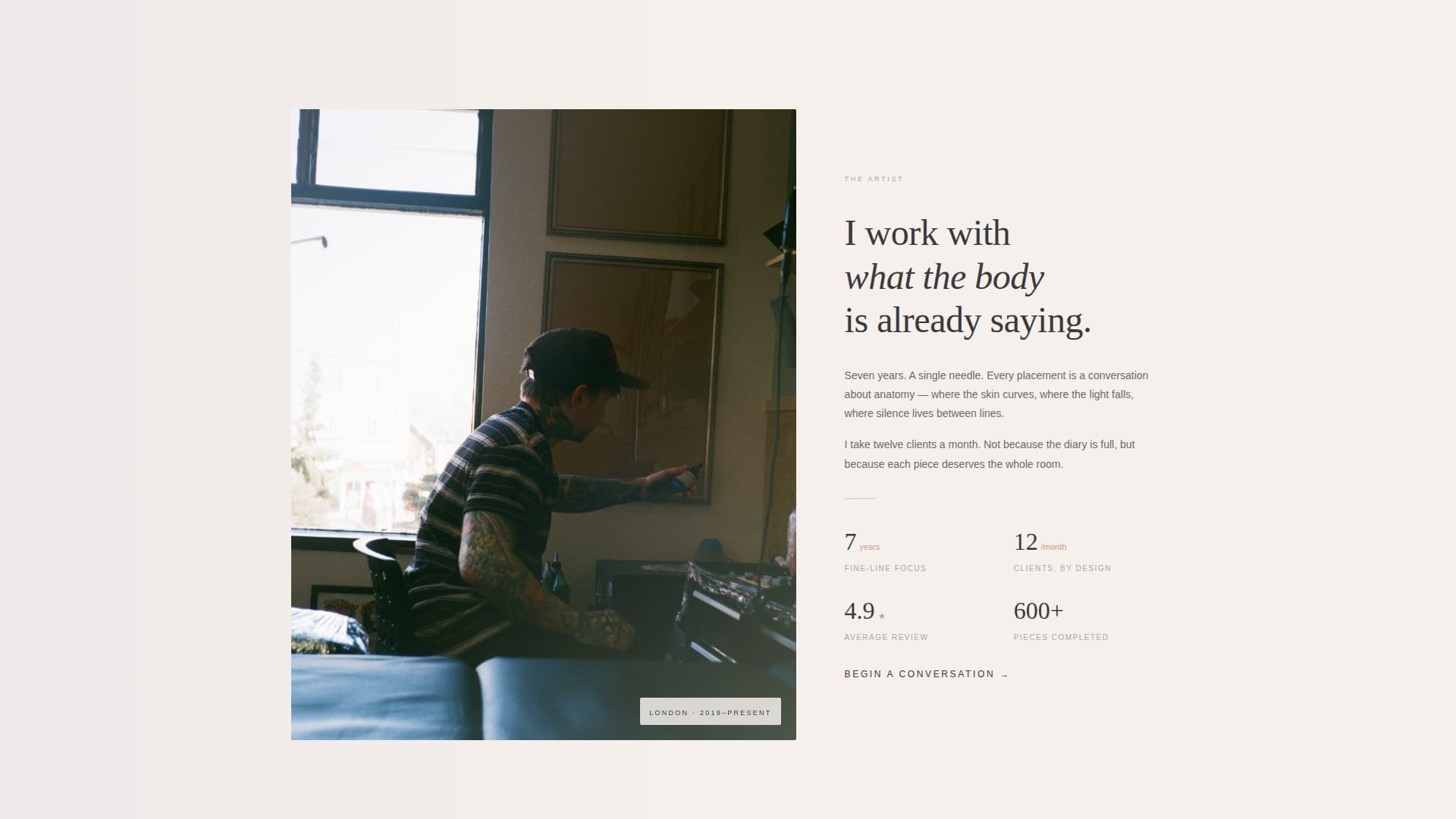 Ink - Elegant Tattoo Landing Page Template