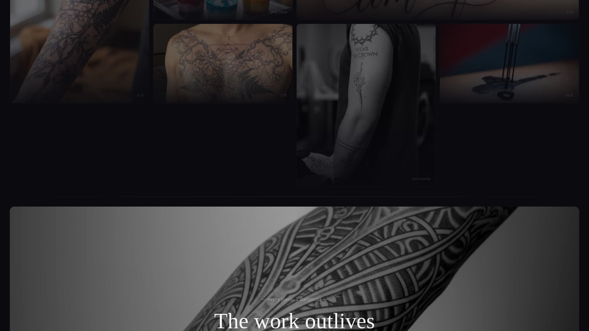Needle - Cinematic Tattoo Landing Page Template