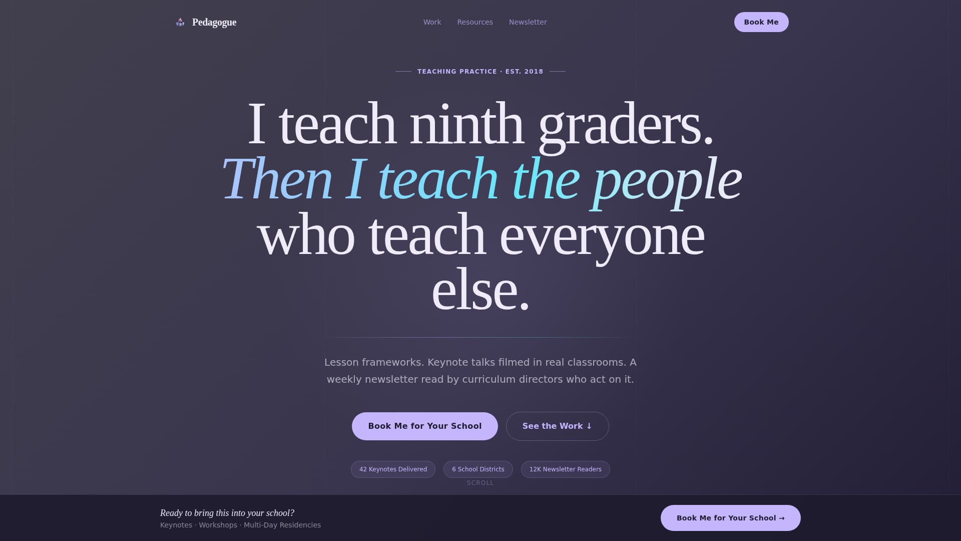 Pedagogue - Inspiring Teacher Landing Page Template