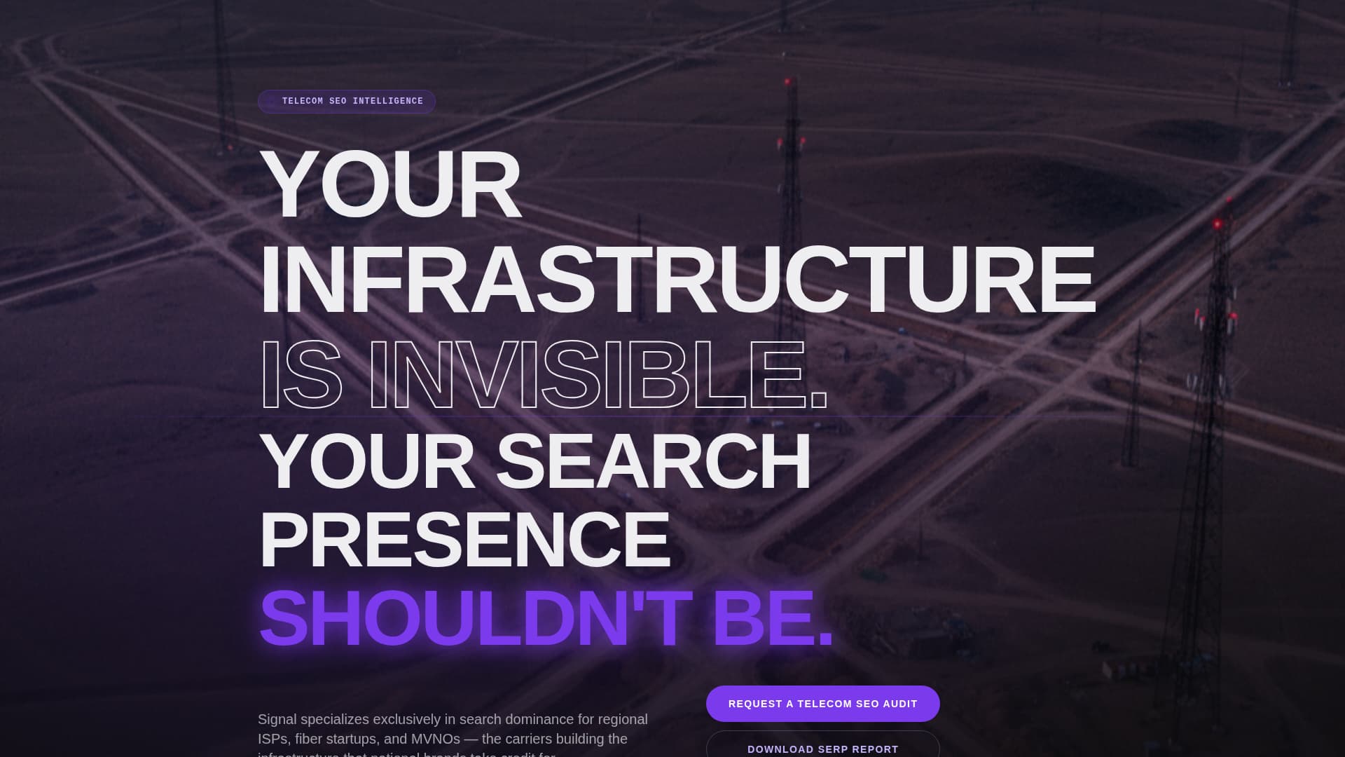 Signal - Immersive Telecommunications Landing Page Template