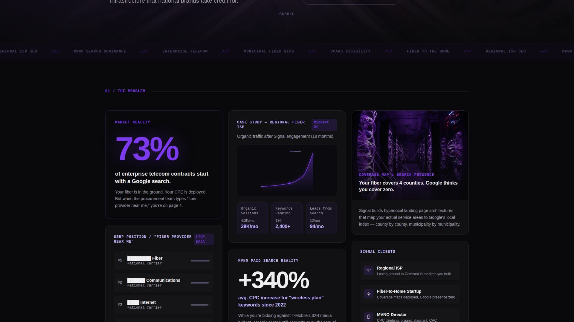 Signal - Immersive Telecommunications Landing Page Template