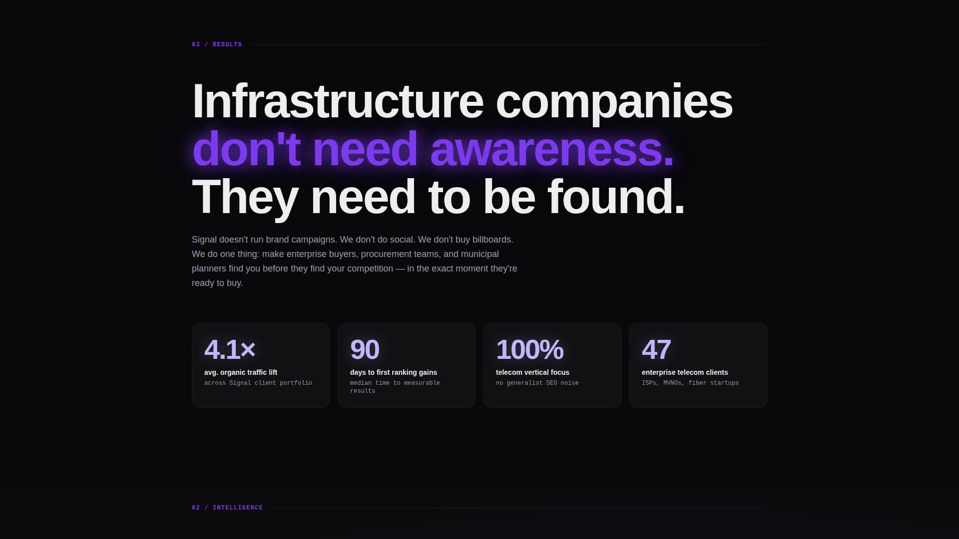 Signal - Immersive Telecommunications Landing Page Template