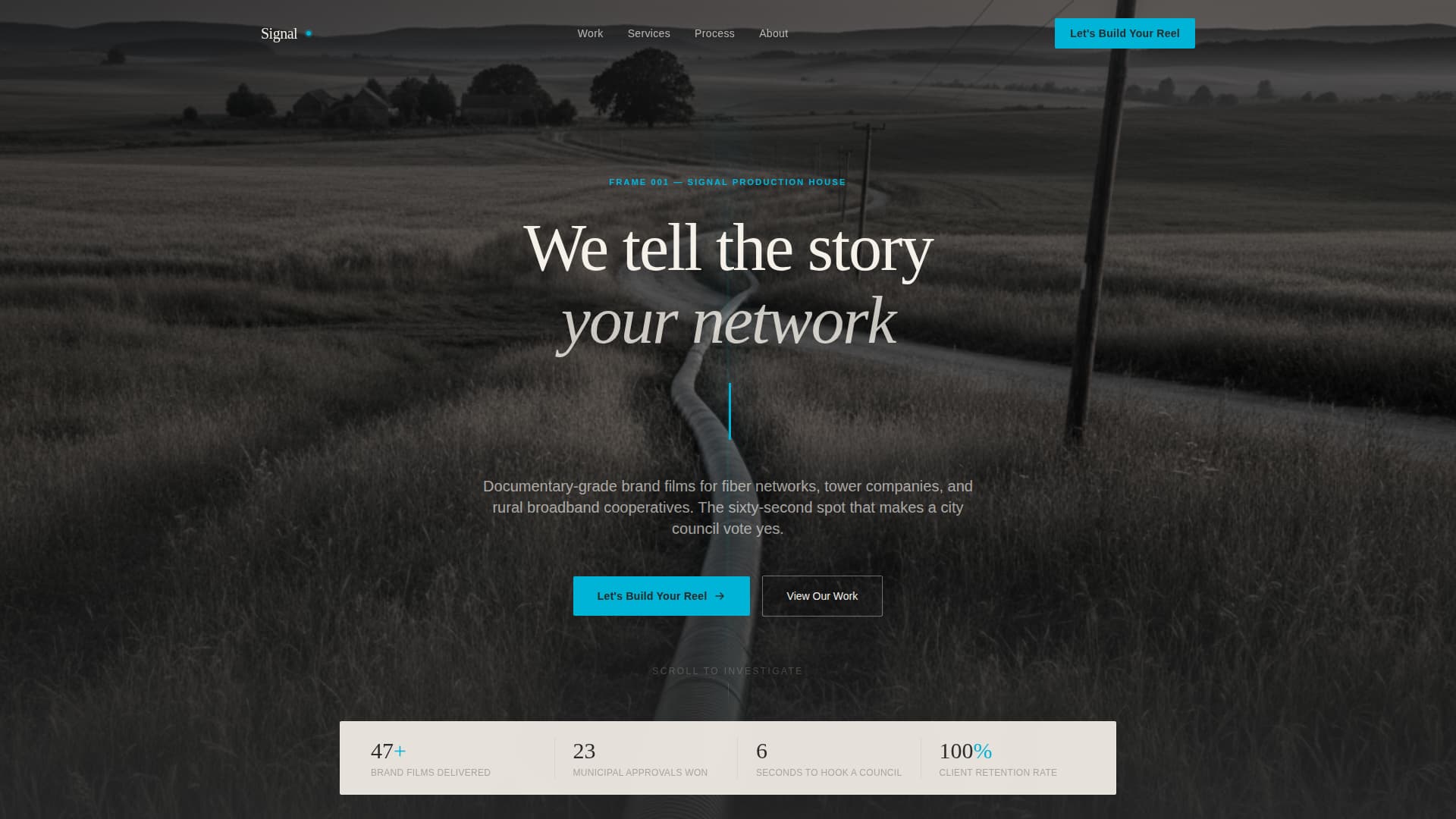 Signal - Cinematic Telco Landing Page Template