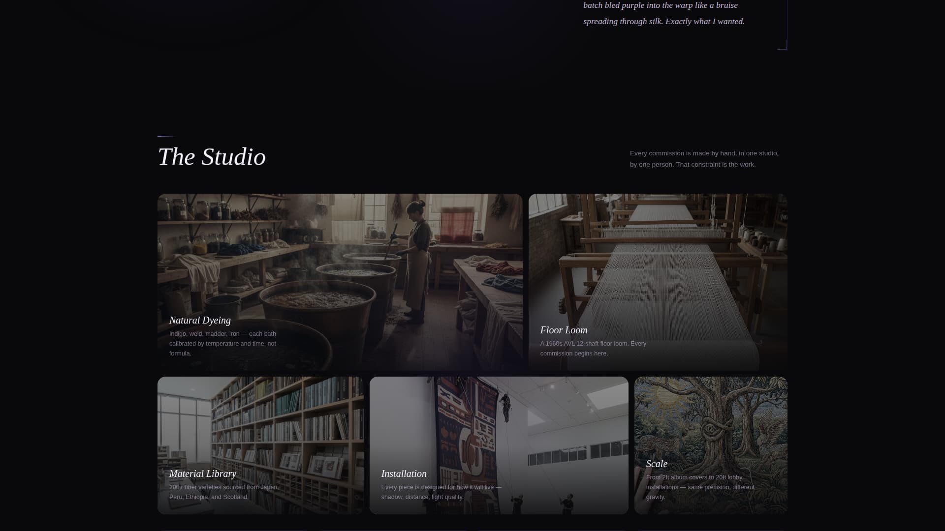 Weave - Immersive Textile Landing Page Template