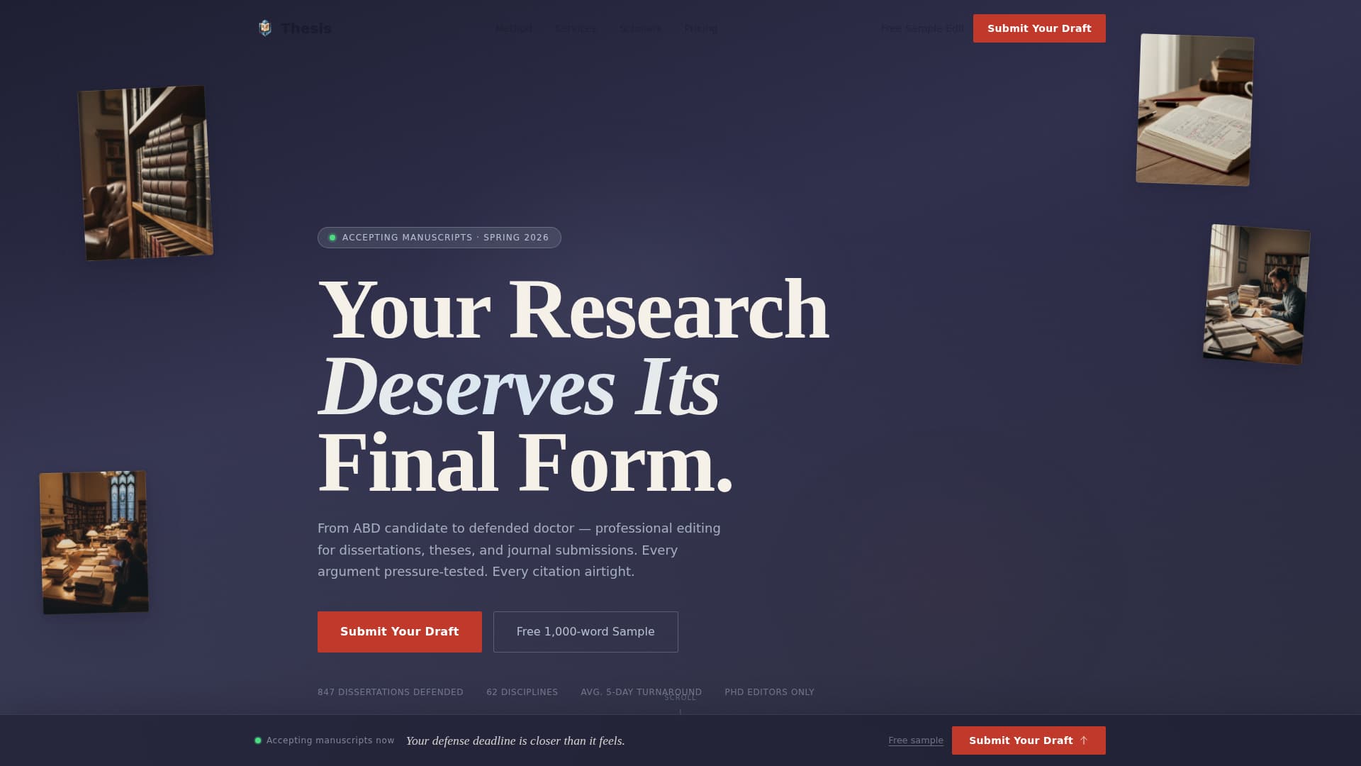 Thesis - Polished Dissertation Landing Page Template