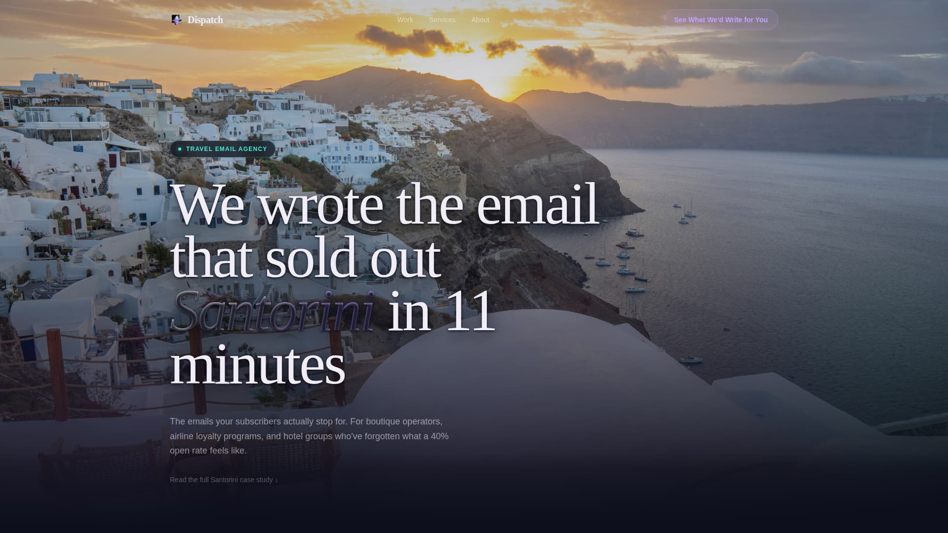 Dispatch - Compelling Travelemail Landing Page Template