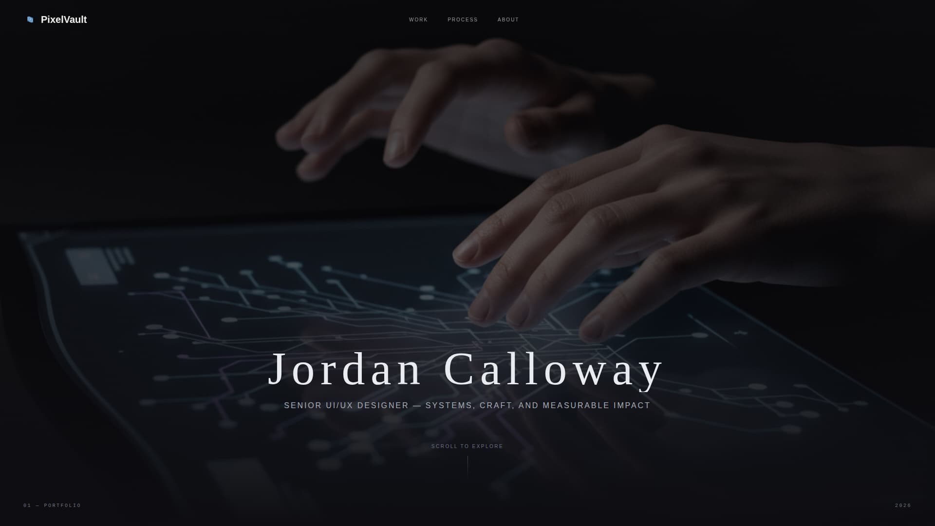 Pixelvault - Immersive Designer Landing Page Template